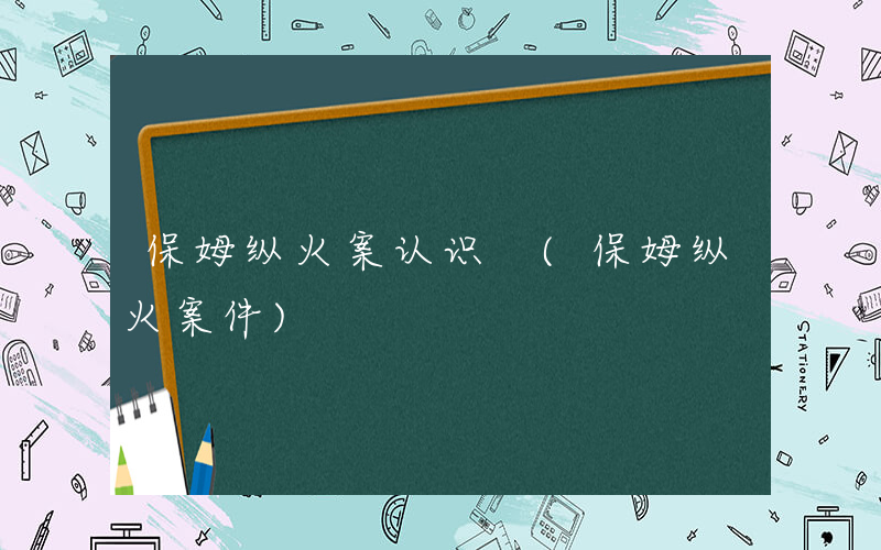 保姆纵火案认识 (保姆纵火案件)